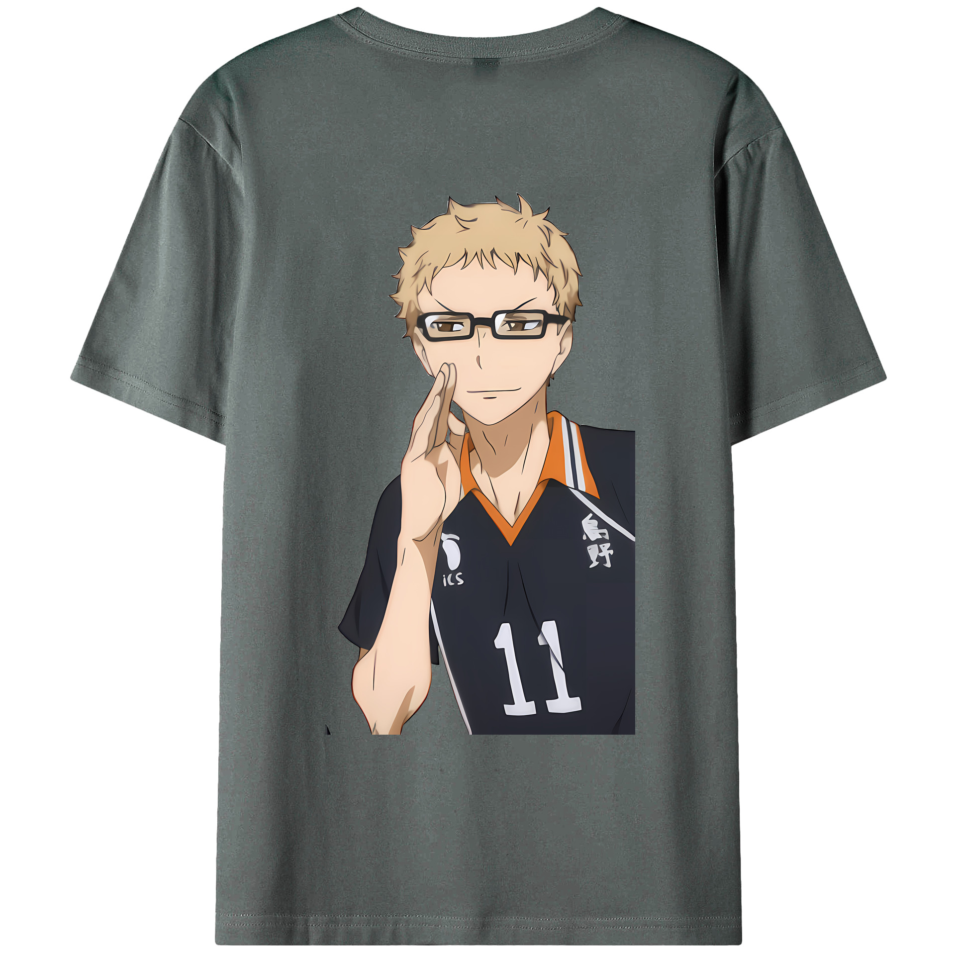 （画像用） ハイキュー!! Haikyu!! 綿100％ メンズ半袖Tシャツ（バックプリント） 通気性